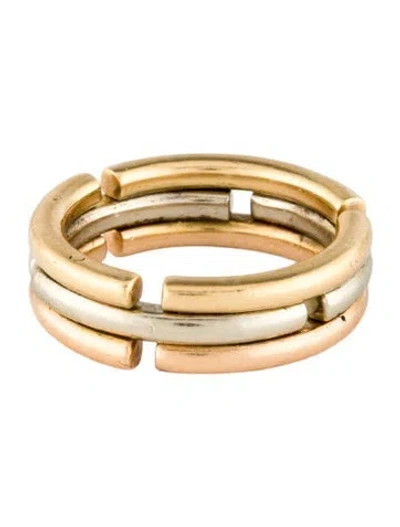 Pre-owned Bvlgari Vintage 18k Tri-tone Flex Ring In Multi