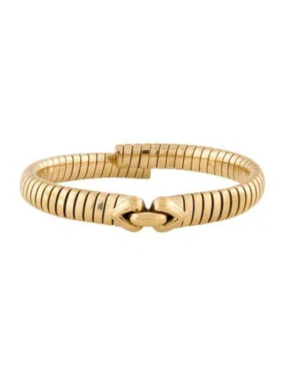 Pre-owned Bvlgari Vintage 18k Tubogas Hearts Flex Bracelet”, 6.75" In Multi