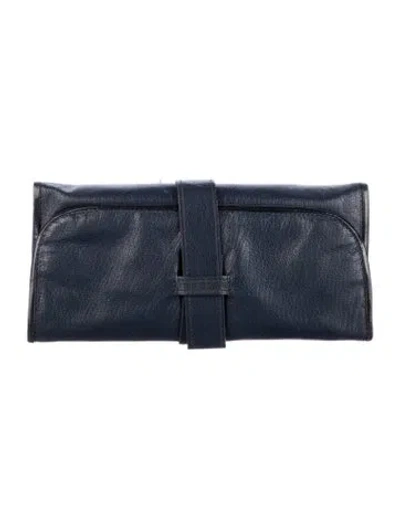 Pre-owned Bvlgari Vintage Leather Continental Wallet In Blue