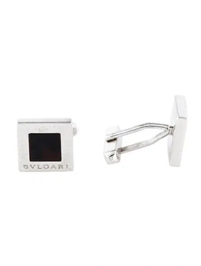 Pre-owned Bvlgari Vintage Onyx Cufflinks In Multi