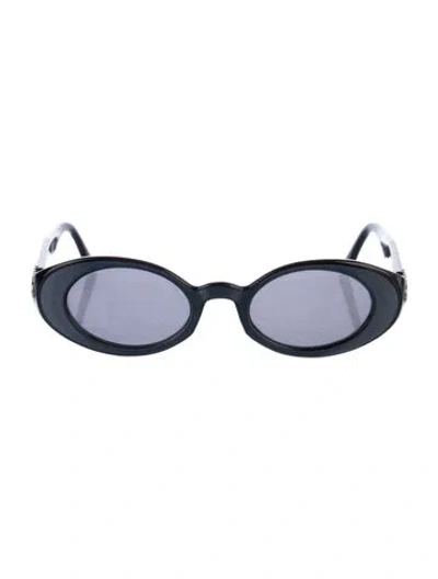 Pre-owned Bvlgari Vintage Round Sunglasses In Blue