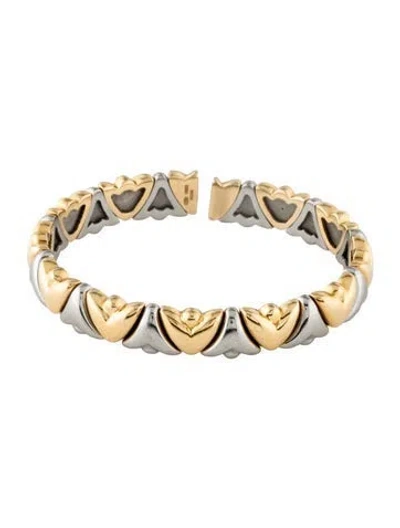 Pre-owned Bvlgari Vintage Tone-tone Cuff, 6.75" In Multi