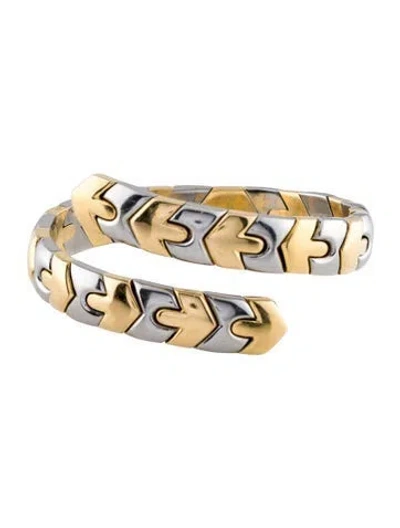 Pre-owned Bvlgari Vintage Two-tone Bracelet, 7.5" In Multicolor