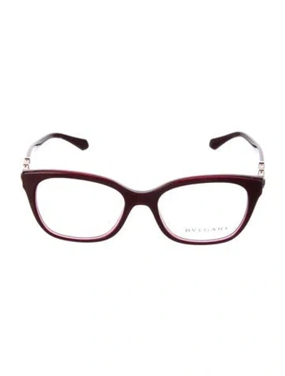 Pre-owned Bvlgari Wayfarer Eyeglasses In Burgundy