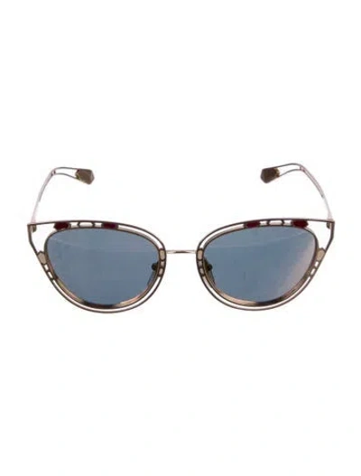 Pre-owned Bvlgari Wayfarer Mirrored Sunglasses In Gold