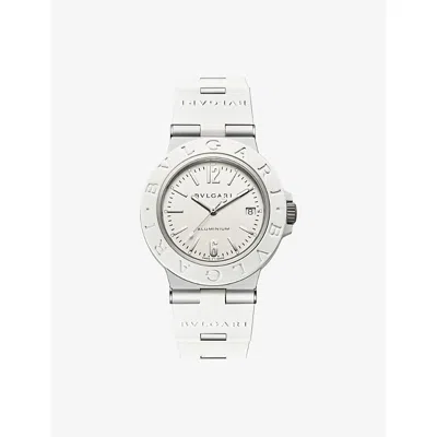 Bvlgari White Aluminium Automatic Watch 40mm In Pink
