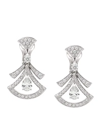 Bvlgari White Gold And Diamond Divas' Dream Earrings