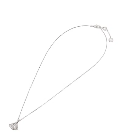 Bvlgari White Gold And Diamond Divas' Dream Necklace In Metallic