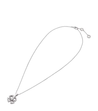 Bvlgari White Gold And Diamond Fiorever Necklace In Metallic