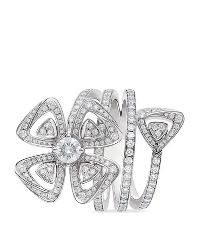 Bvlgari White Gold And Diamond Fiorever Ring