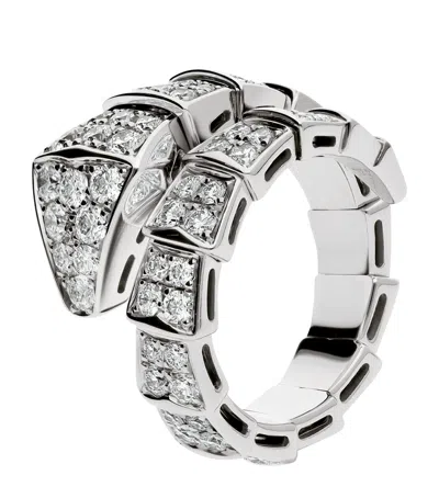 Bvlgari White Gold And Diamond Serpenti Viper Ring