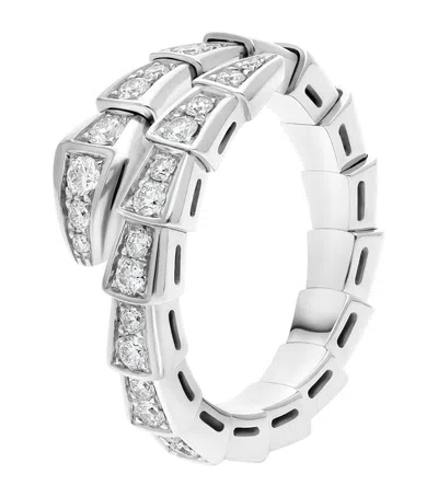 Bvlgari White Gold And Diamond Serpenti Viper Ring