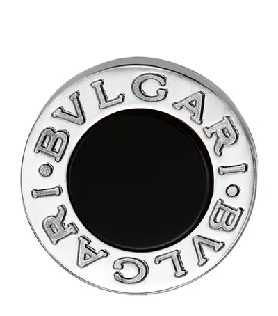 Bvlgari White Gold And Onyx   Single Stud Earring