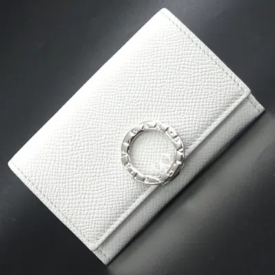 Pre-owned Bvlgari White Leather Coin Purse/coin Case ()