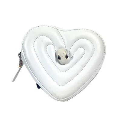 Pre-owned Bvlgari White Leather Coin Purse/coin Case ()