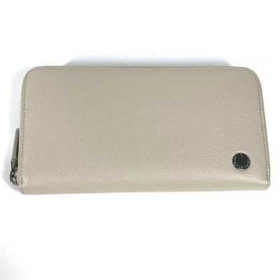Pre-owned Bvlgari White Leather Long Wallet (bi-fold) ()