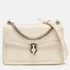 Bvlgari White Leather Serpenti Diamond Blast Shoulder Bag In White