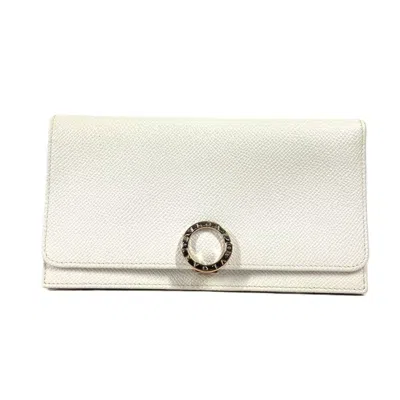 Pre-owned Bvlgari White Leather Wallet (bi-fold) ()