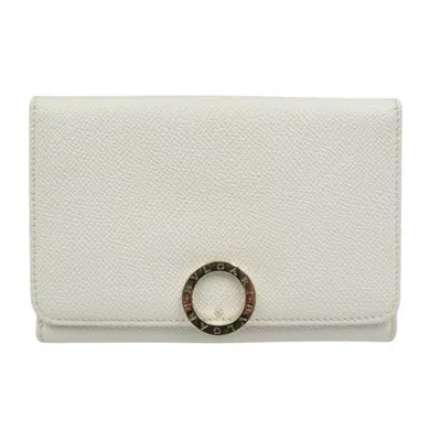 Pre-owned Bvlgari White Leather Wallet (tri-fold) ()