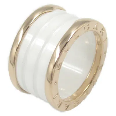 Pre-owned Bvlgari White Pink Gold (18k) Band Ring ()
