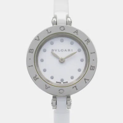 Pre-owned Bvlgari White Stainless Steel Ceramic B.zero1 Bz23sc Quartz Women's Wristwatch 23 Mm
