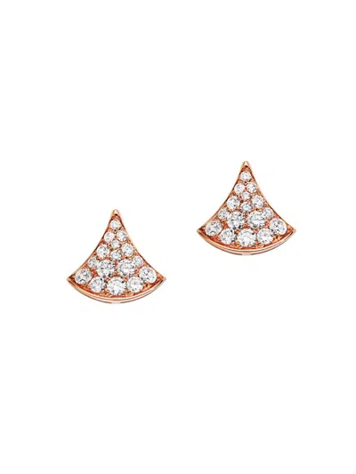 Bvlgari Women's 18k Rose Gold & 0.10 Tcw Diamond Stud Earrings