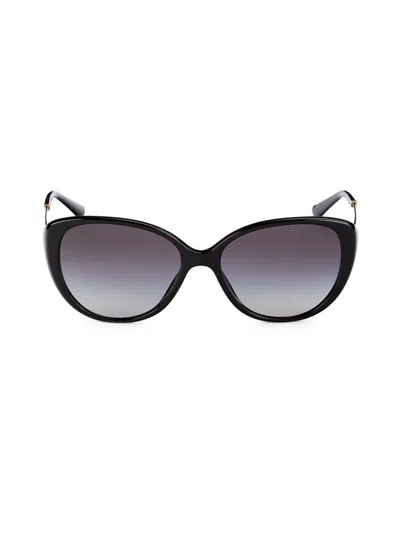 Bvlgari Women's 56mm Round Cat Eye Sunglasses In Black
