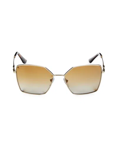 Bvlgari Women's 56mm Square Sunglasses In Pale Gold