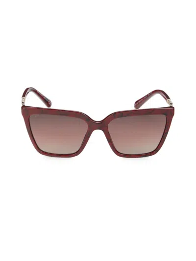 Bvlgari Women's 57mm Cat Eye Sunglasses In Red Brown