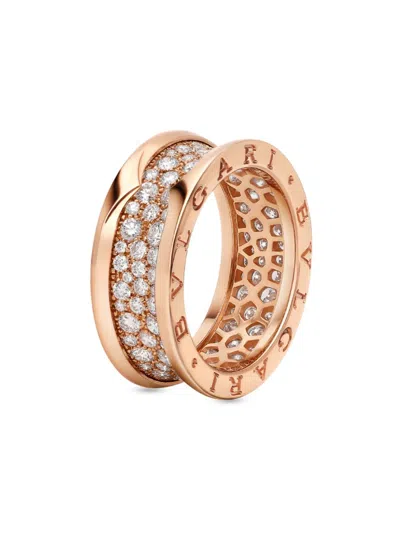 Bvlgari Women's B. Zero1 18k Rose Gold & 1.51 Tcw Diamond Ring In Pink Gold