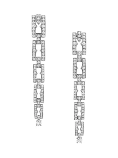 Bvlgari Women's B. Zero1 18k White Gold & 1.41 Tcw Diamond Chain Earrings