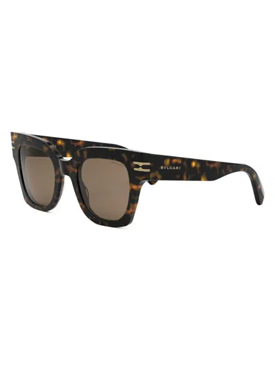 Bvlgari Women's B. Zero1 49mm Butterfly Sunglasses In Dark Havana Brown