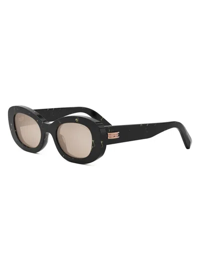 Bvlgari Women's B. Zero1 50mm Oval Sunglasses In Black