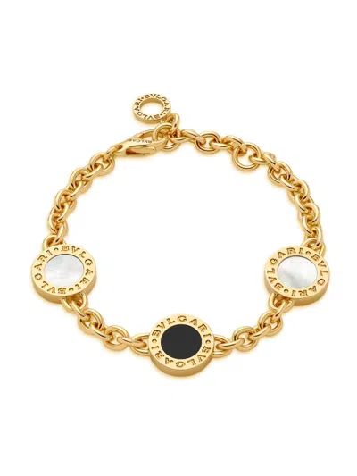 Bvlgari Women's   18k Yellow Gold, Mother-of-pearl & Black Onyx Charm Bracelet