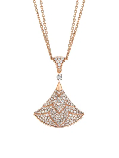 Bvlgari Women's Divas' Dream 18k Rose Gold & 2.90 Tcw Diamond Pendant Necklace In Pattern
