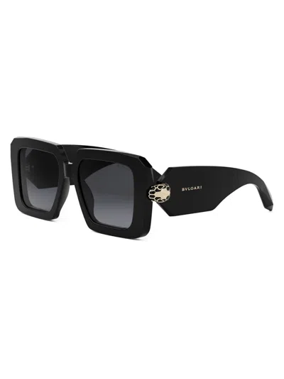 Bvlgari Logo Acetate Square Sunglasses In Sblksmkg