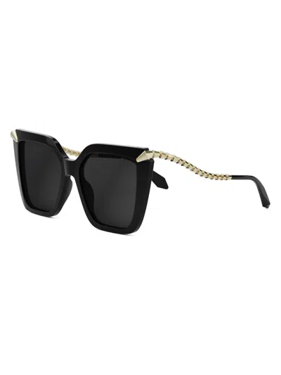 Bvlgari Women's Serpenti 55mm Butterfly Sunglasses In Black Gold Dark Grey