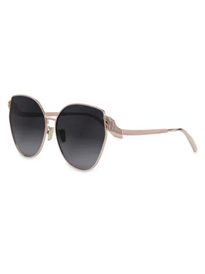 Bvlgari Serpenti Butterfly Sunglasses In Rose Gold Grey Gradient