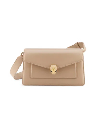Bvlgari Women's Serpenti Forever Leather Shoulder Bag In Brown