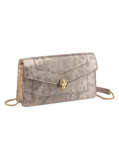Bvlgari Women's Serpenti Forever Snakeskin-embossed Leather Pochette