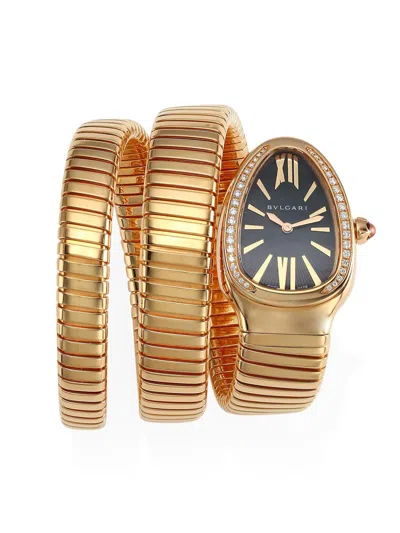 Bvlgari Women's Serpenti Rose Gold & Diamond Double Twist Watch In Pattern