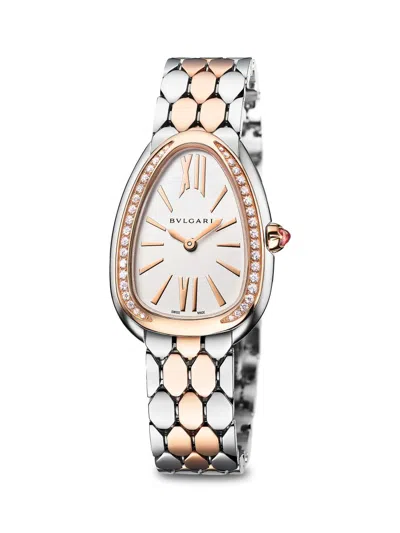 Bvlgari Women's Serpenti Seduttori Rose Gold, Stainless Steel & Diamond Bracelet Watch In Pattern