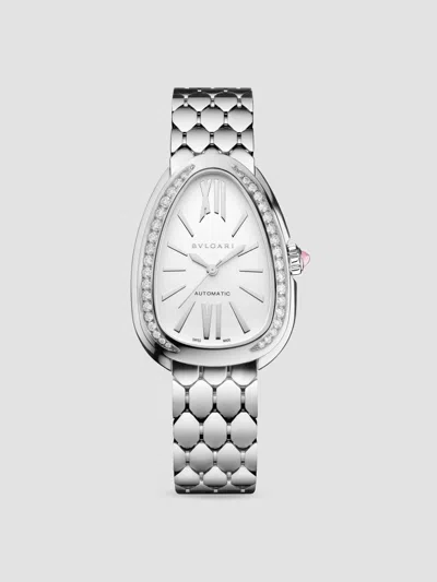 Bvlgari Women's Serpenti Seduttori Stainless Steel & 0.62 Tcw Diamond Bracelet Watch/34mm In White