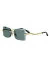 Bvlgari Serpenti Viper Rectangular Sunglasses, 59mm In Green