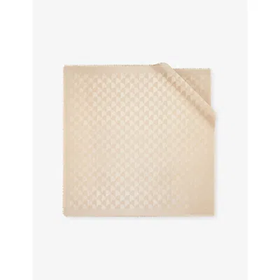 Bvlgari Womens Beige Calla Maxi Square Silk And Wool-blend Scarf In Neutral