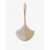 Bvlgari Womens Beige Ginkgo Suede And Pavé Crystals Wristlet Clutch In Sand