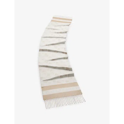 Bvlgari Womens Beige Heritage Diva Impression Logo-print Silk Scarf