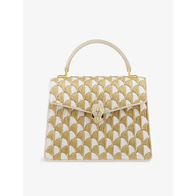Bvlgari Womens Beige Serpenti Forever Medium Raffia Top-handle Bag In Neutral