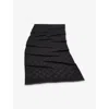 Bvlgari Womens Black Calla Maxi Silk And Wool-blend Stol In Black
