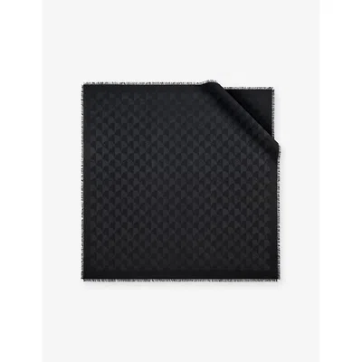 Bvlgari Womens Black Calla Maxi Square Silk And Wool-blend Scarf